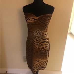 New Ed Hardy dress tiger print size s
